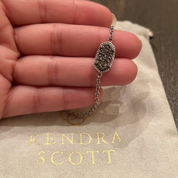 Kendra Scott Elaina Silver Adjustable Chain Bracelet in Platinum Drusy - Picture 5 of 5